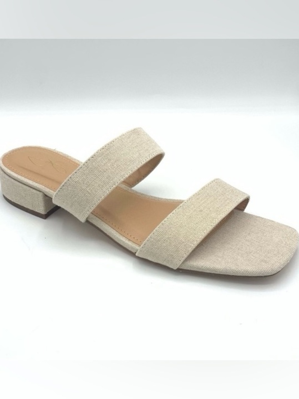 NWT Joie Nolita Linen Slip-On Sandals In Shimmer Beige Size 10